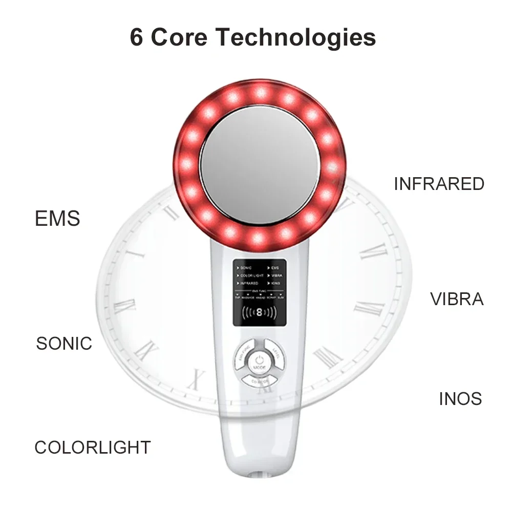 6-in-1ボディスリミングマシン,超音波ボディマッサージャー,LED