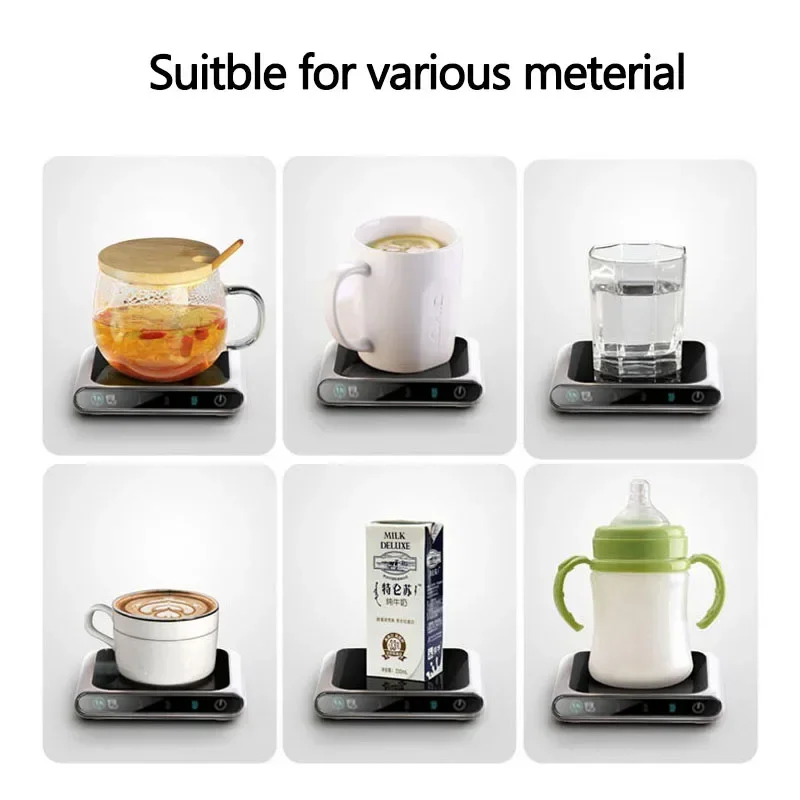 5V Cup Heater Smart Thermostatic Hot Tea Makers 3 Gear USB Charge Heating Coaster Desktop Heater for Coffee Milk Tea Warmer Pad