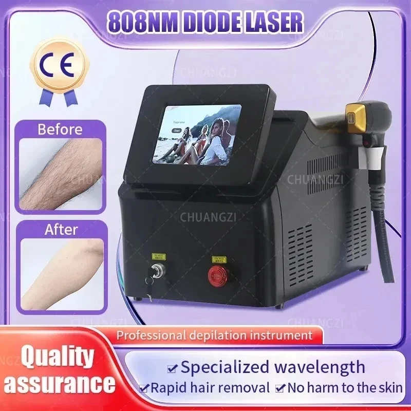 

2000w New Ice Platinum Cooling System Skin Care 808nm Diode Laser Hair Removal Machine 3-Wavelength CE