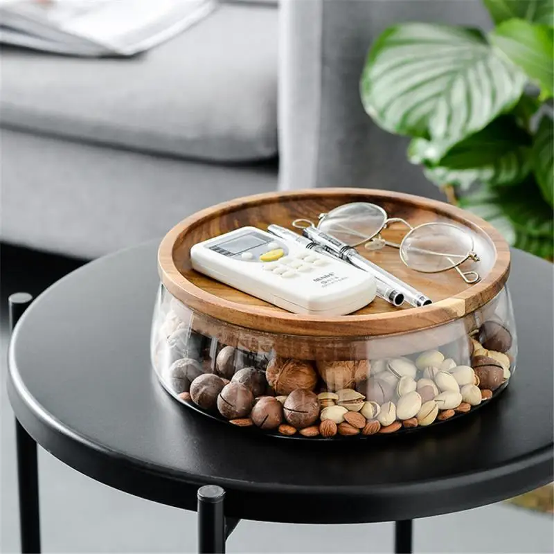 

Wooden Storage Box Durability Wood Double Layer With Box Candy Storage Storage Boxes & Bins Japanese Fruit Plate Lightweight