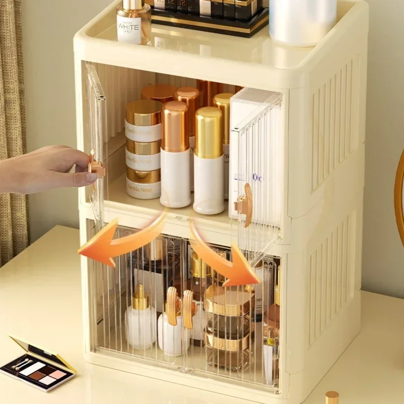 Dust-proof Cosmetic Organizer Foldable Makeup Storage Box Large Capacity Jewelry Nail Polish Cosmetic Container Makeup Organizer 4