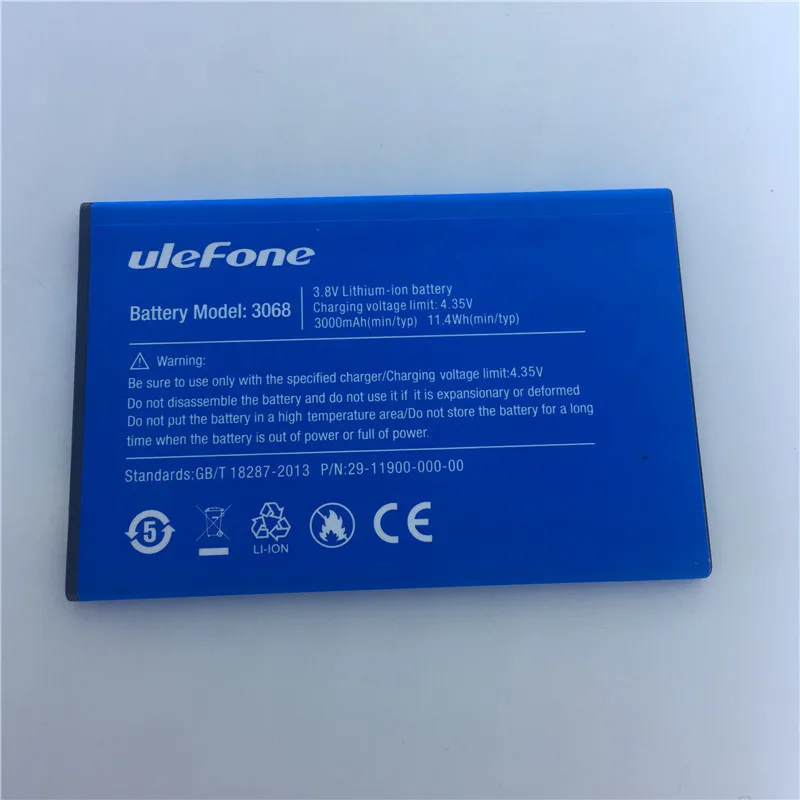 

Фотоаккумулятор для Ulefone S1, аккумулятор 3000 мАч, длительное время ожидания, высокая емкость для Ulefone 3068