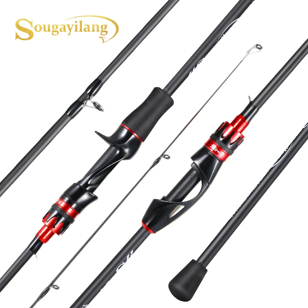 Sougayilang canne à pêche Baitcasting ultralégère en Fiber De carbone à 4 sections avec