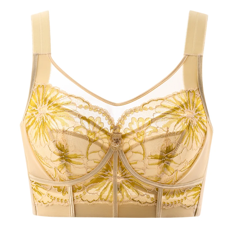 Women's Full Coverage Wire Free Non-Foam lace Bra 75BCDE-95BCDE