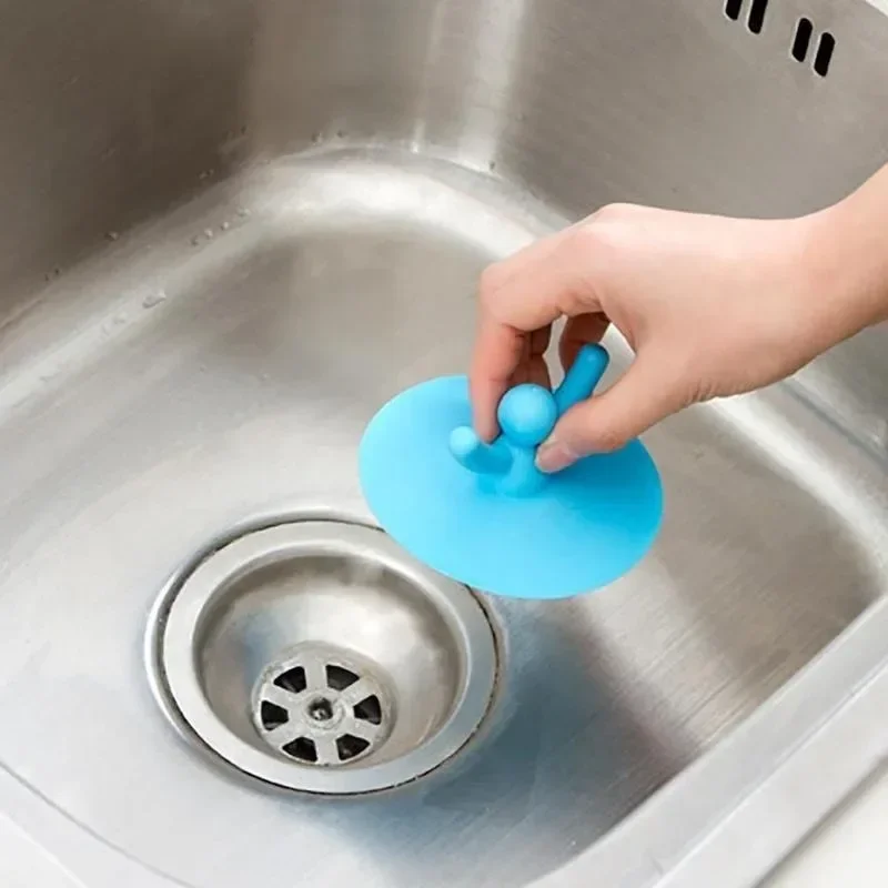 3 Colors Portable Kitchen Sink Stopper Drain Plug Silicone Bathtub Floor Suitable House Kitchen Bathroom Accessory Hair Stopper