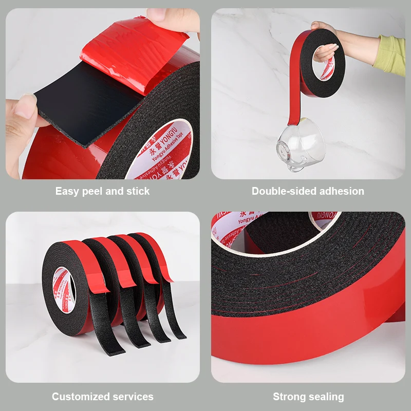 양면 테이프 검정색 폼 장식 고정 쿠션 충돌 감소 진동 감소 태블릿 휴대 전화 접착제