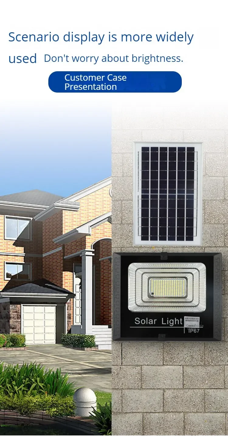 Description Picture 6 of item20W-400W solar lamp home outdoor courtyard lamp floodlight led high-power spot lamp IP67 Villa street lighting adjustable angle