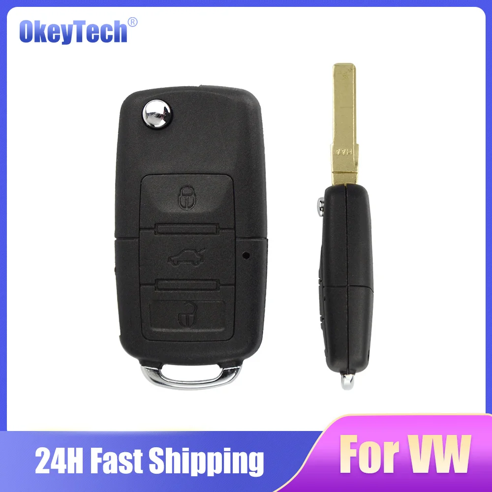 

Okeytech 3BT раскладной чехол для автомобильного ключа с дистанционным управлением чехол для VW Golf Touran Bora Octavia Passat Polo Ibiza Leon брелок для ключей