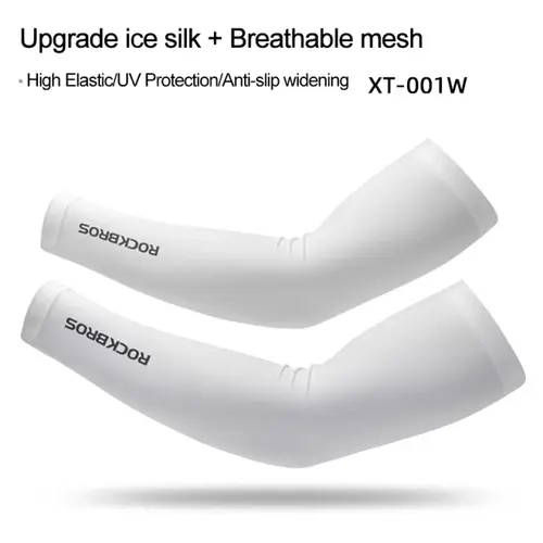 ROCKBROS  Arm Sleeve Breathable Quick Dry UV Protection Cycling Sport Sleeve Ice Fabric Sunscreen Sports Wear Fitness Arm Sleeve - Image 12