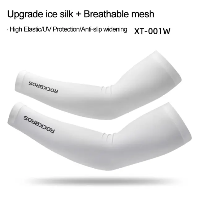 ROCKBROS  Arm Sleeve Breathable Quick Dry UV Protection Cycling Sport Sleeve Ice Fabric Sunscreen Sports Wear Fitness Arm Sleeve - Image 12