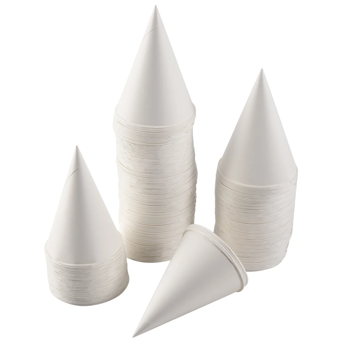 White Paper Cone Cups, Snow Cone Cups,Coated Leakproof Paper Cups for , Shaved Ice, Water 200Pcs