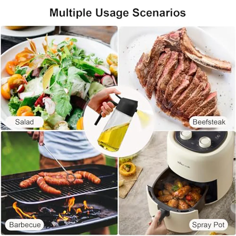 Fryer Air Oil Spray Kitchen Olives Cruet 500ml Plastic Sprayer Bottle Spray Oil Dispenser BBQ Kitchen Baking Roasting Camping oil spray bottle spray bottle oil sprayer oil spray dispenser oil dispenser
