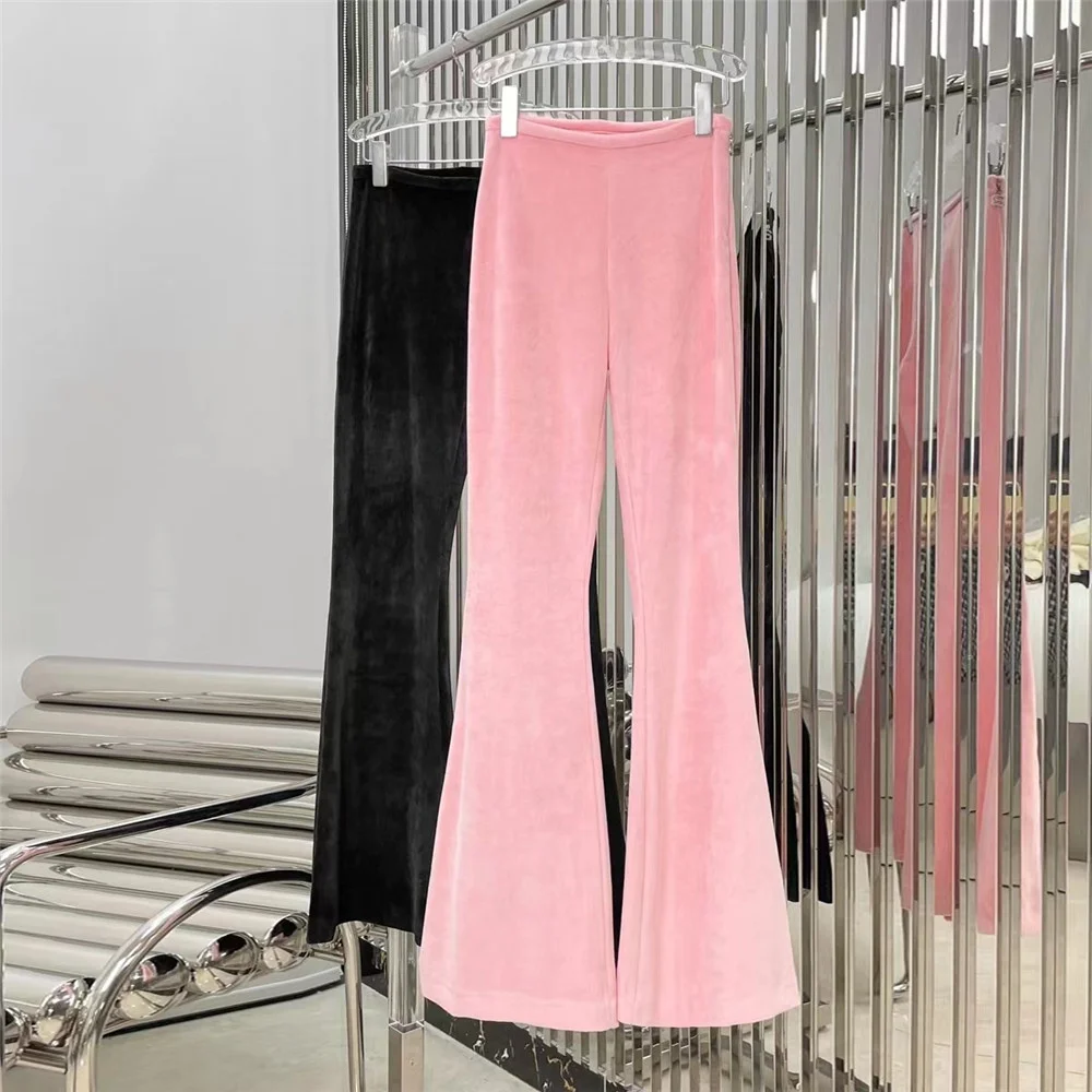 

Spring 2023 New Velvet High Waist Slim Pants Women's Simple Versatile Slim Casual Pants