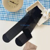 T8UD Summer Thin Stockings Dress Socks Girl Stretchy Over the Knee Silk Stockings