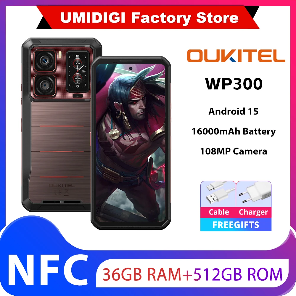 【5G対応】OUKITEL WP300 タフネススマホ Android 15 OUKITEL WP300 5G Rugged Phone 6.8-inch, 16000mAh | OUKITEL Store