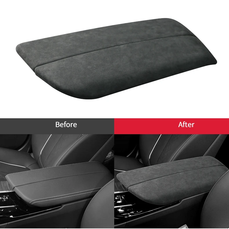 

Car Interiors Central Armrest Box Lid Cover Alcantara Protective Shell for BMW5 F10 G30 F90 2011 2012 2013 2014 2015 2016-2022