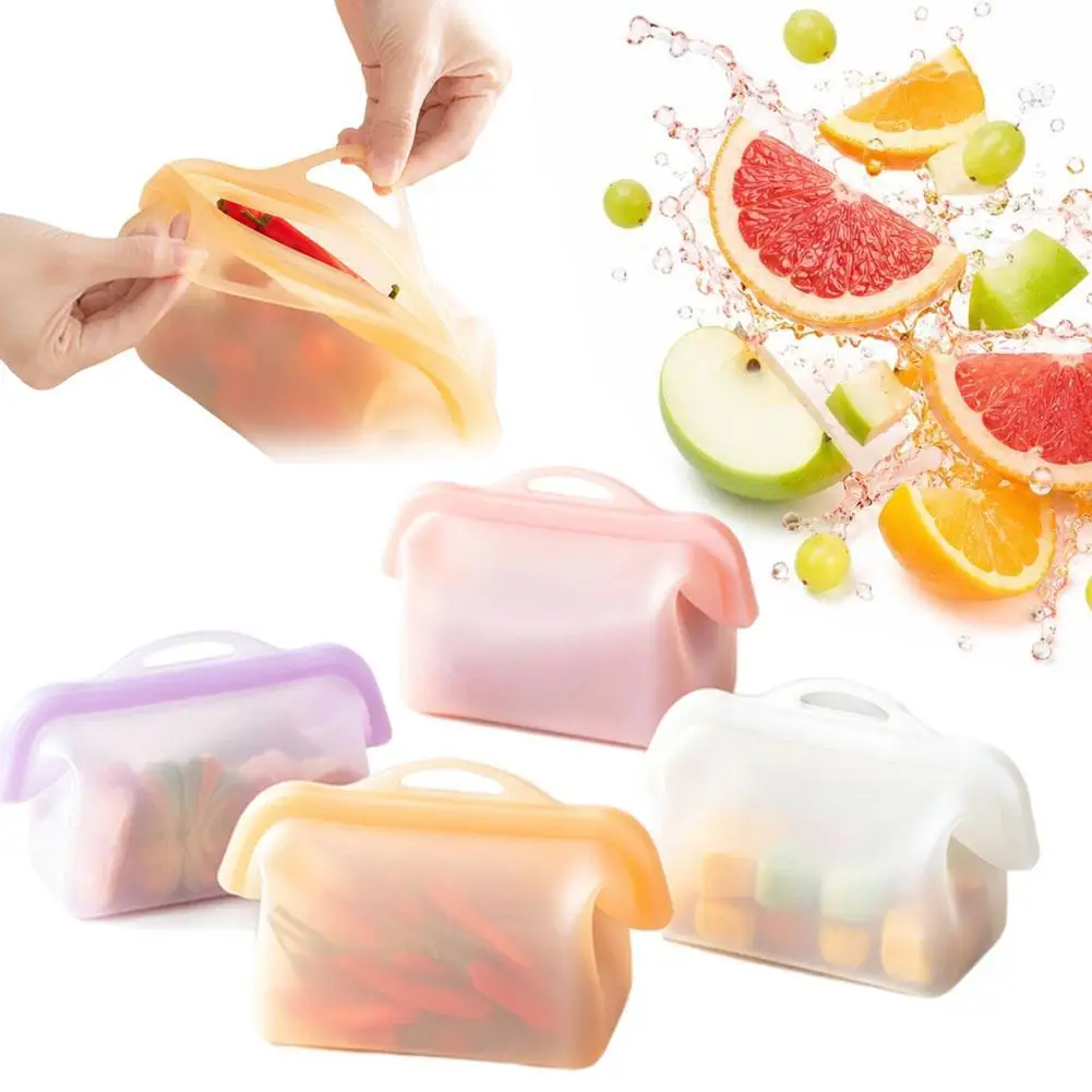 Wide Opening Reusable Silicone Food Storage Bag