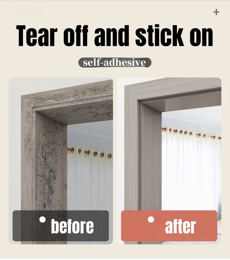 Description Picture 5 of itemSelf-adhesive Wood Grain Door Frame Decorative Stickers Line Skirting Border Waistline Home Decoration Wall Stickers Renovation