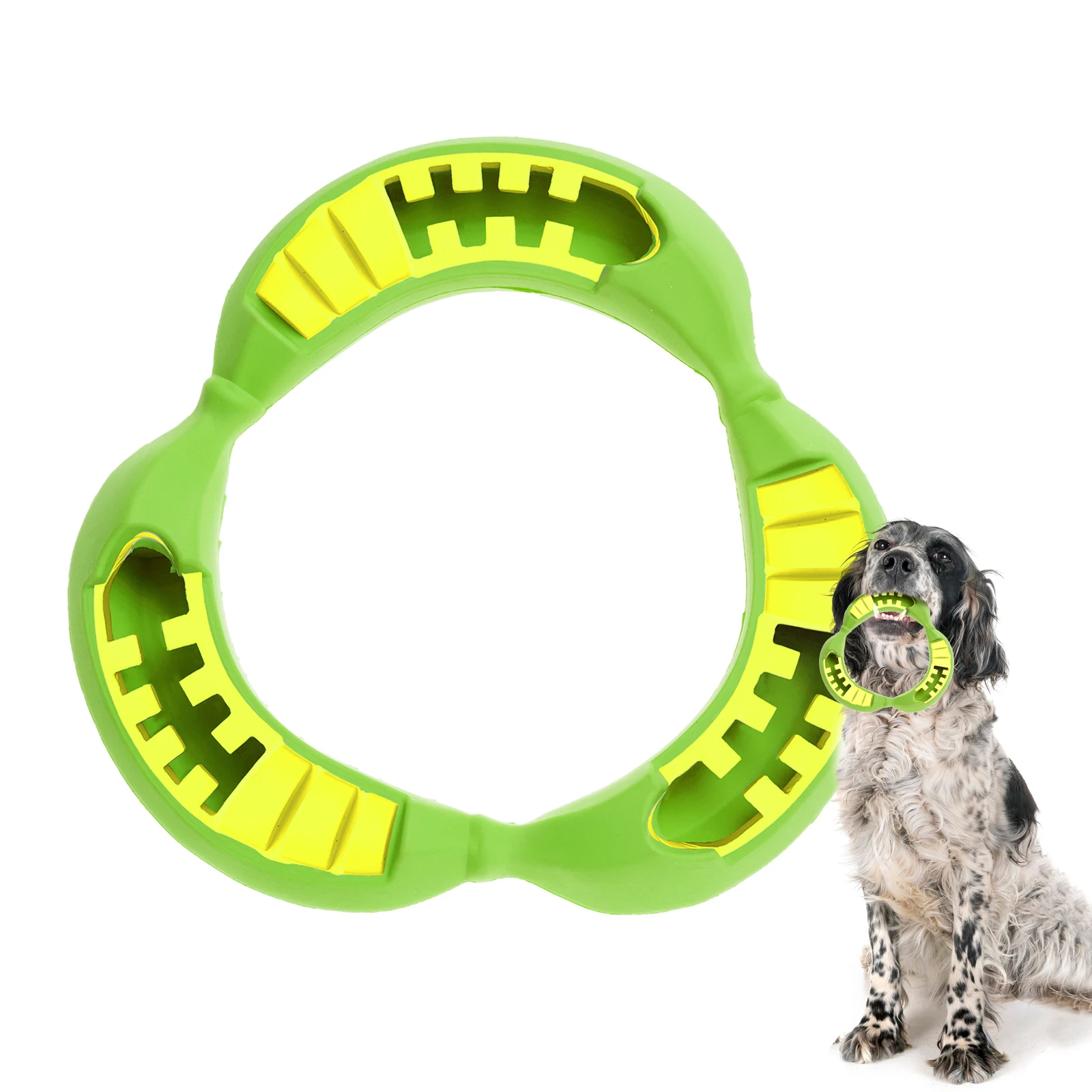 

Tough Dog Chew Toys for Aggressive Chewers Treat Dispenser Stuffable Puppy Teething Toy - Banana Circle Shape