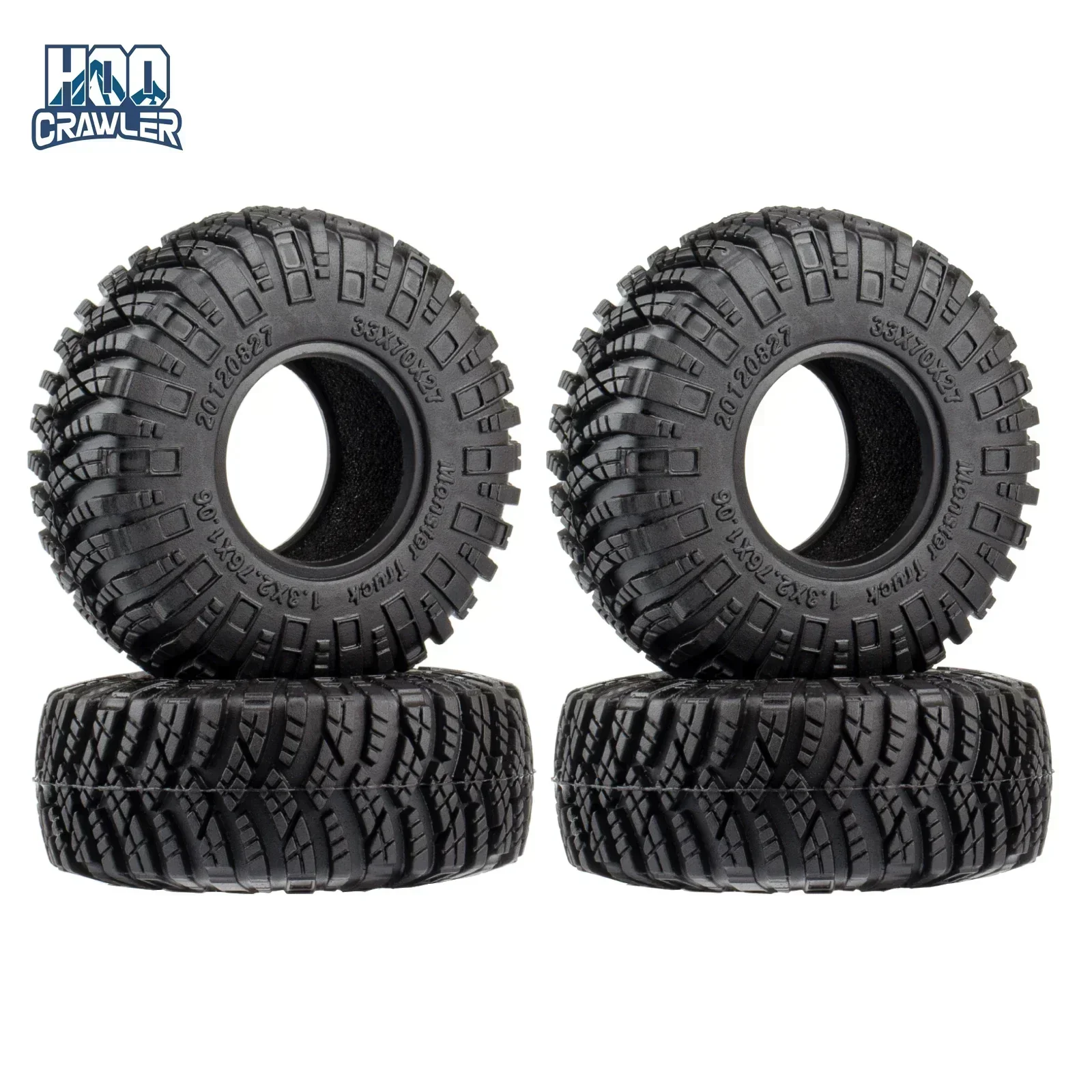 Set 4 Pneumatici Gomma KINGCOO Per Auto RC Crawler 1/18 1/24 - 63x26 Mm Per Axial SCX24, TRX4M, FCX24 - 2