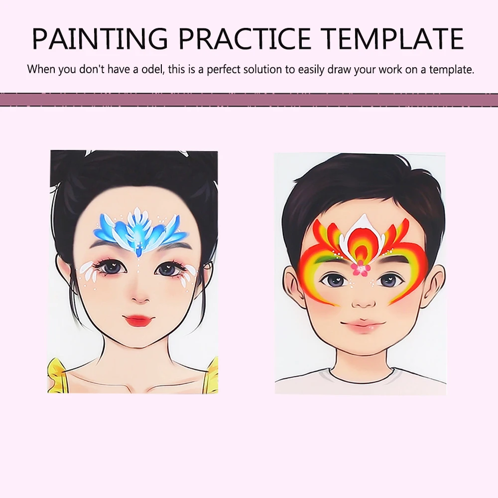Painting practice Template Non toxic and washable Reusable Face Paint Exercise board for Body Art Painting Halloween Party Drawi 2