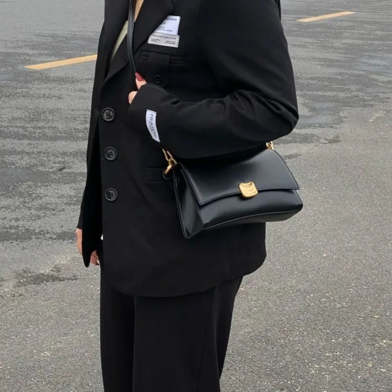 JIAERDI Retro Black Underarm Bag Purses Women Hot Girls Pu Leather Shoulder Bags Handbag Female High Street Elegant Hand Bag New