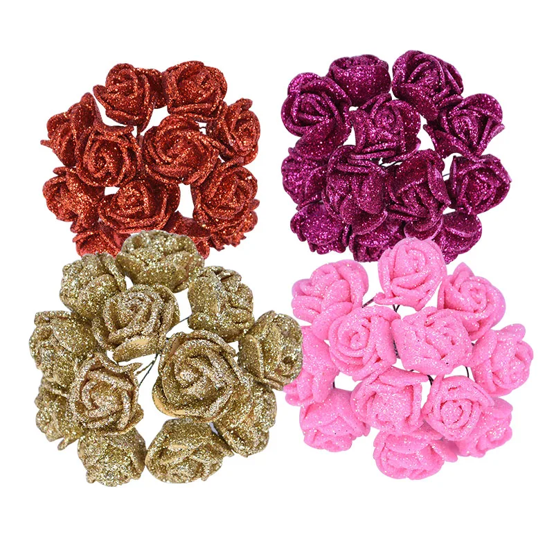 Teste di fiori artificiali di rosa 6.3cm fiori finti per la decorazione della festa nuziale decorazioni per la casa ghirlanda artigianale fai da te accessori per regali di torta  15