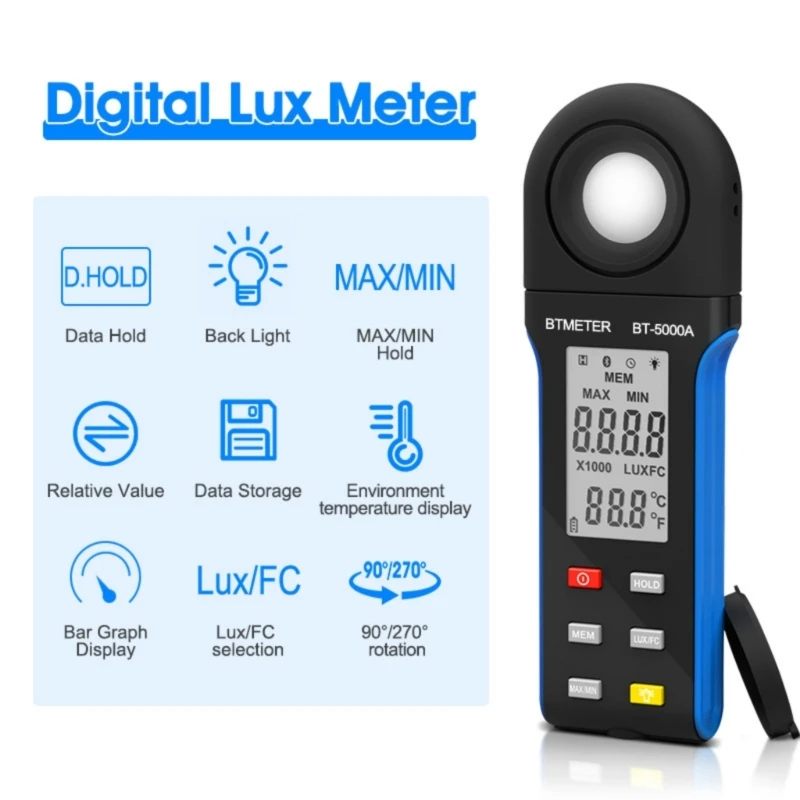 Precise Digital Illuminance Luxmeter Meter With Mobile Application For Comprehensive Light Studies Professional Lighting 3