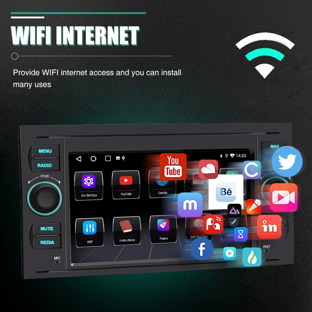 ESSGOO 7" Android15 64G Autoradio für Ford Transit MK7 Fiesta Fusion Kuga C/S-Max Galaxy Connect Focus Carplay GPS Navi WIFI RDS – Detail 11
