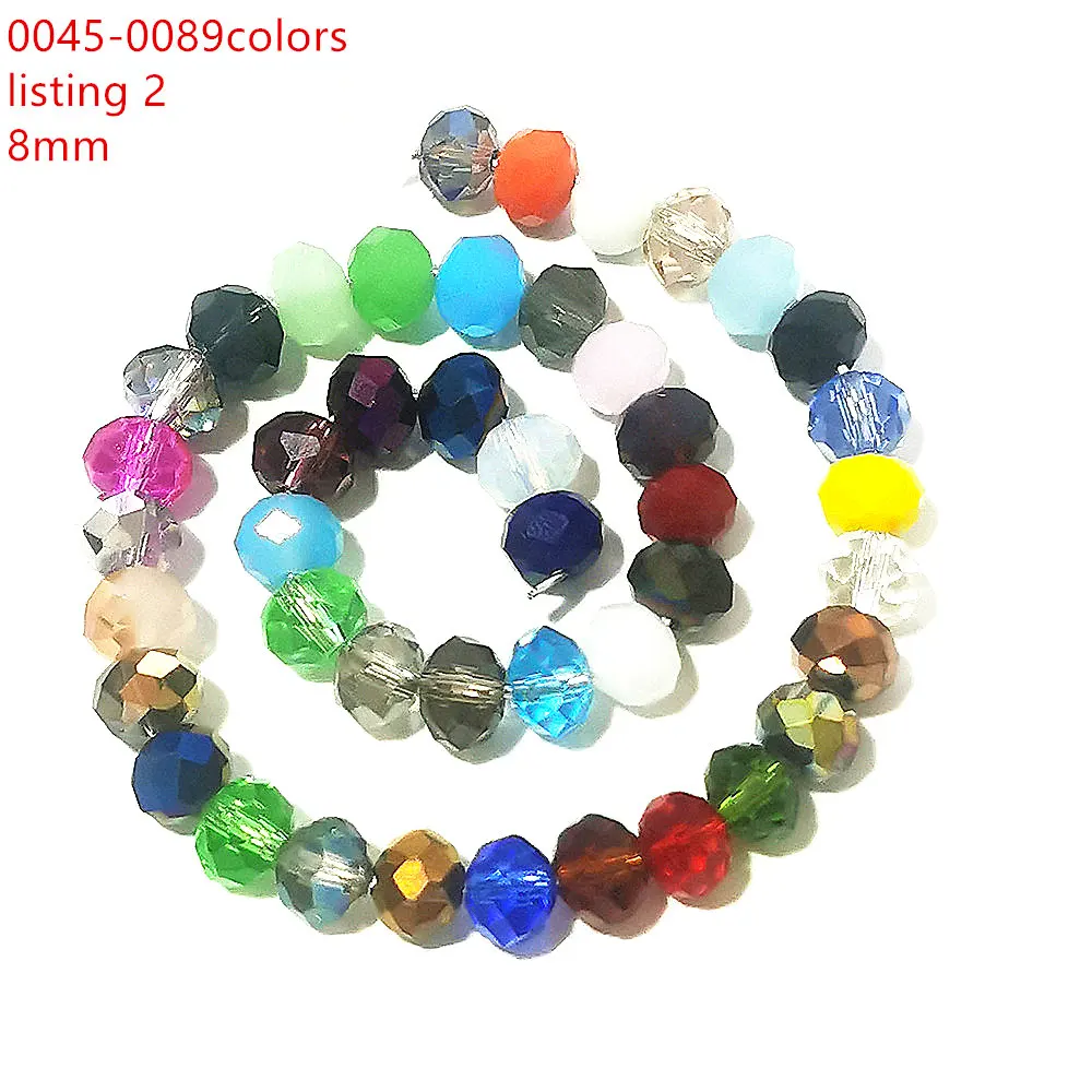 Listing #2 Wholesale 25x Loose Bead Crystal 8mm Jewelery Makings Diy Findings Craft Glass bead Spacer beads Rondelle