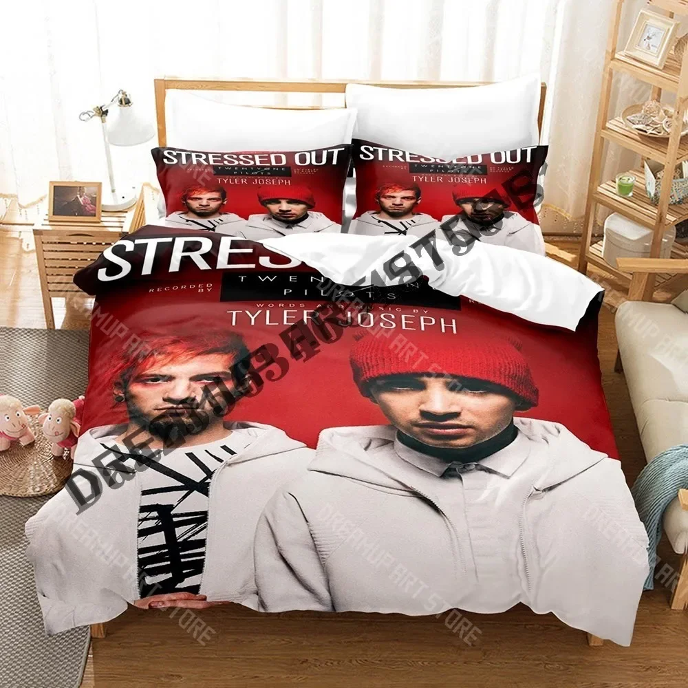 Set di Biancheria da Letto 3D Print Twenty One Pilots, Set Letto Singolo, Matrimoniale, Queen, King Size, Set Copripiumino per Camera da Letto per Adulti, Uomini e Donne - immagine 5