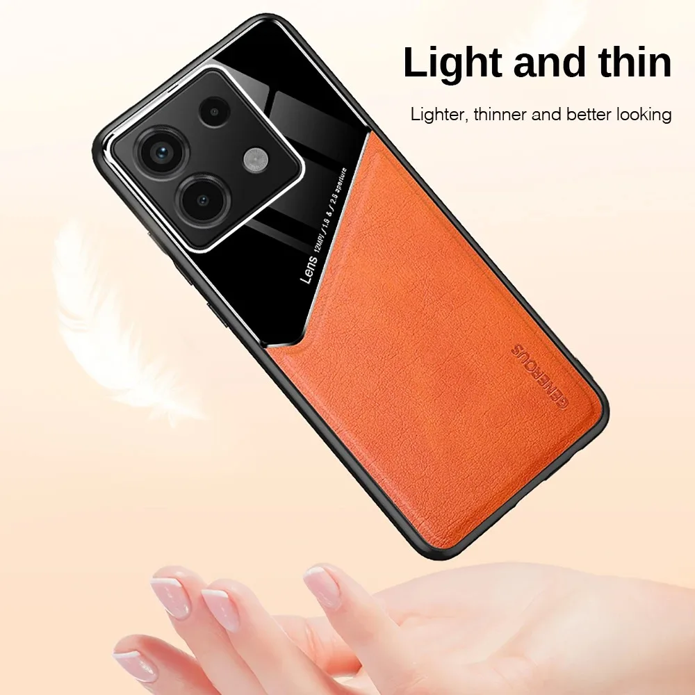 Leather Texture Magnetic Car Mount Case Cover