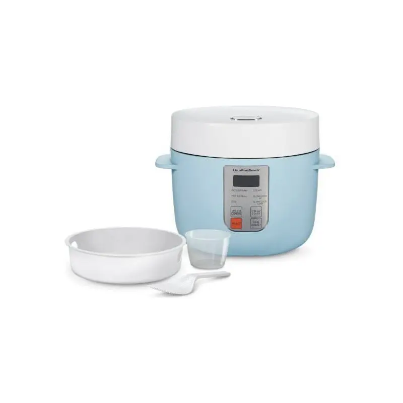 Innovative 12-Cup Blue Digital Rice Cooker with Intuitive Controls for Customized Cooking Options
