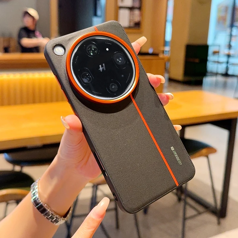 ELVEV Luxury Color-Blocked PU Leather Ultra-Thin Shockproof Phone Case