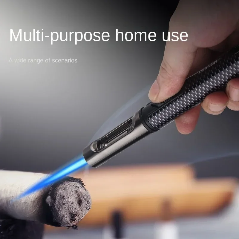 HONEST-Windproof Metal Torch for Men Refillable Pen Lighter Jet Flame Butane Lighter Kitchen BBQ Camping Men's Gadget bbq lighter butane gas lighter