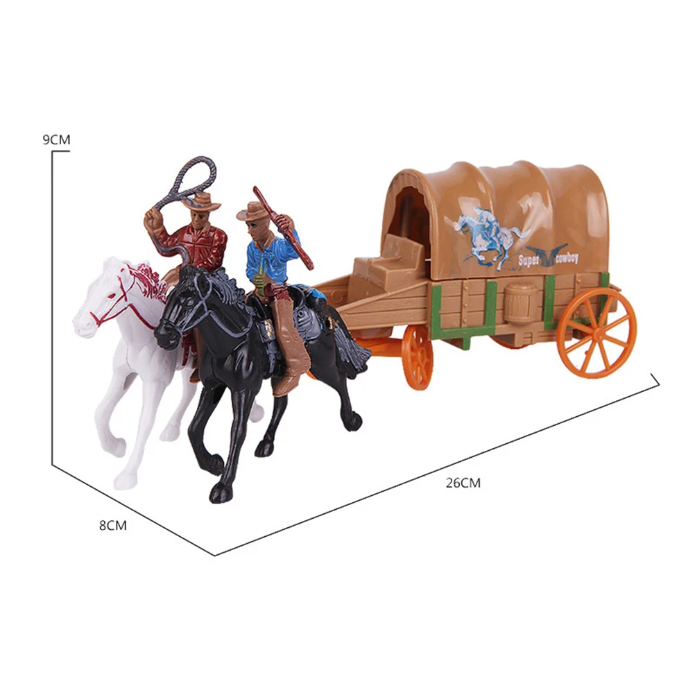 Toy Horses Western Figures Horse Riding Plastic Indians Figurines Carriage American Figures Playset Table Decoration Toy - 5