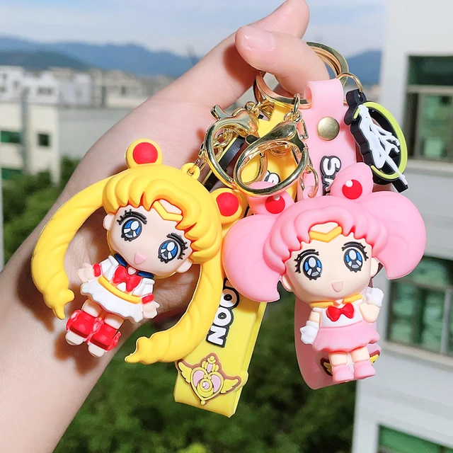 Japan Anime Sailor Moon Pendant Keychains Holder Car Key Chain