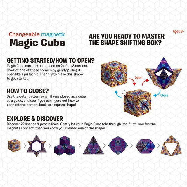 3D Changeable Magnetic Magic Cube For Kids Puzzle Cube Antistress Toy Adults Cubo Fidget Toys Transforms