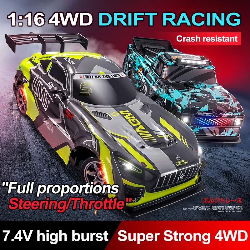Electric RC Drift Car with Four Wheel Drive and Crash Resistant Body