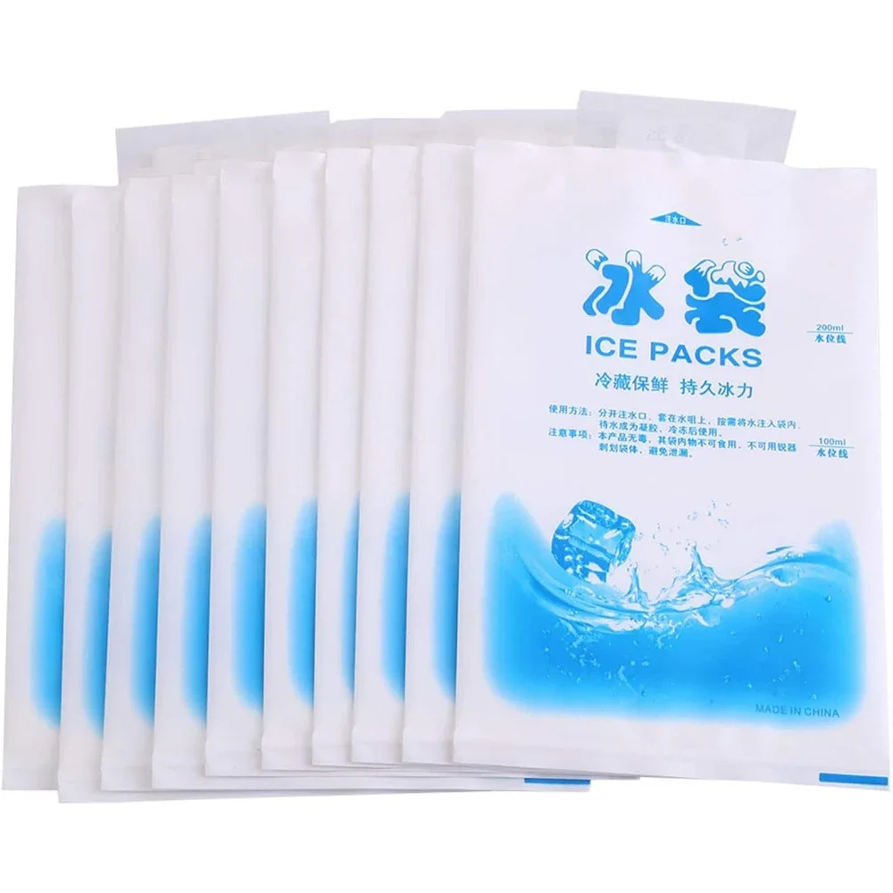 50PC Gel Ice Packs Reusable Cold Compress Packs for Injuries Pain Relief Safe Eco-Friendly Hot and Cold Gel beer cooler