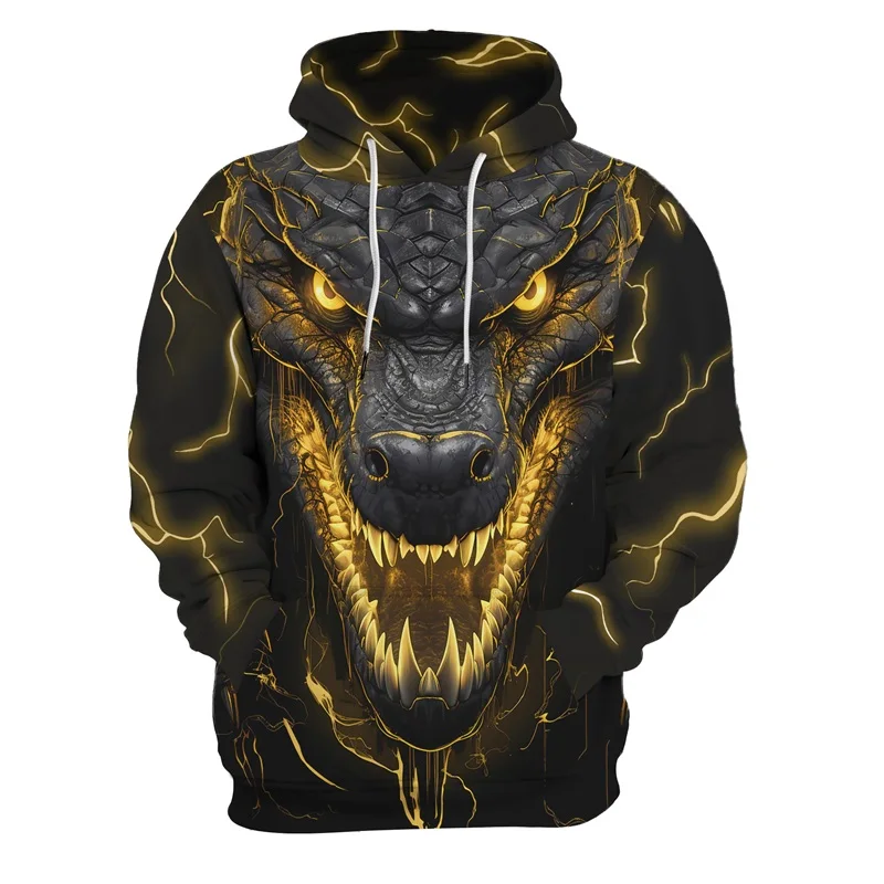 thumbnail image 1 of Sudadera con capucha con estampado 3D de dragón para hombre, sudaderas informales de gran tamaño, sudaderas con capucha de animales, ropa de calle, 1 of 4