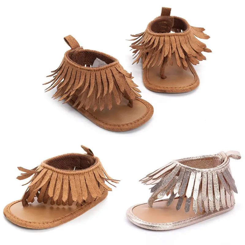 

Newborn Infant Baby Girls Summer Sandals Toddler Casual Soft Sole Shoes with Tassel Pre Walker First Walkers 0-12M