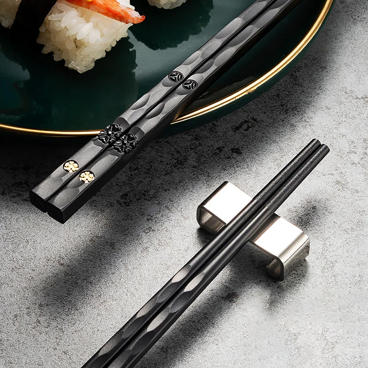 Reusable Non-Slip Chopsticks - Set of 5 Pairs, Dishwasher Safe and Food Grade