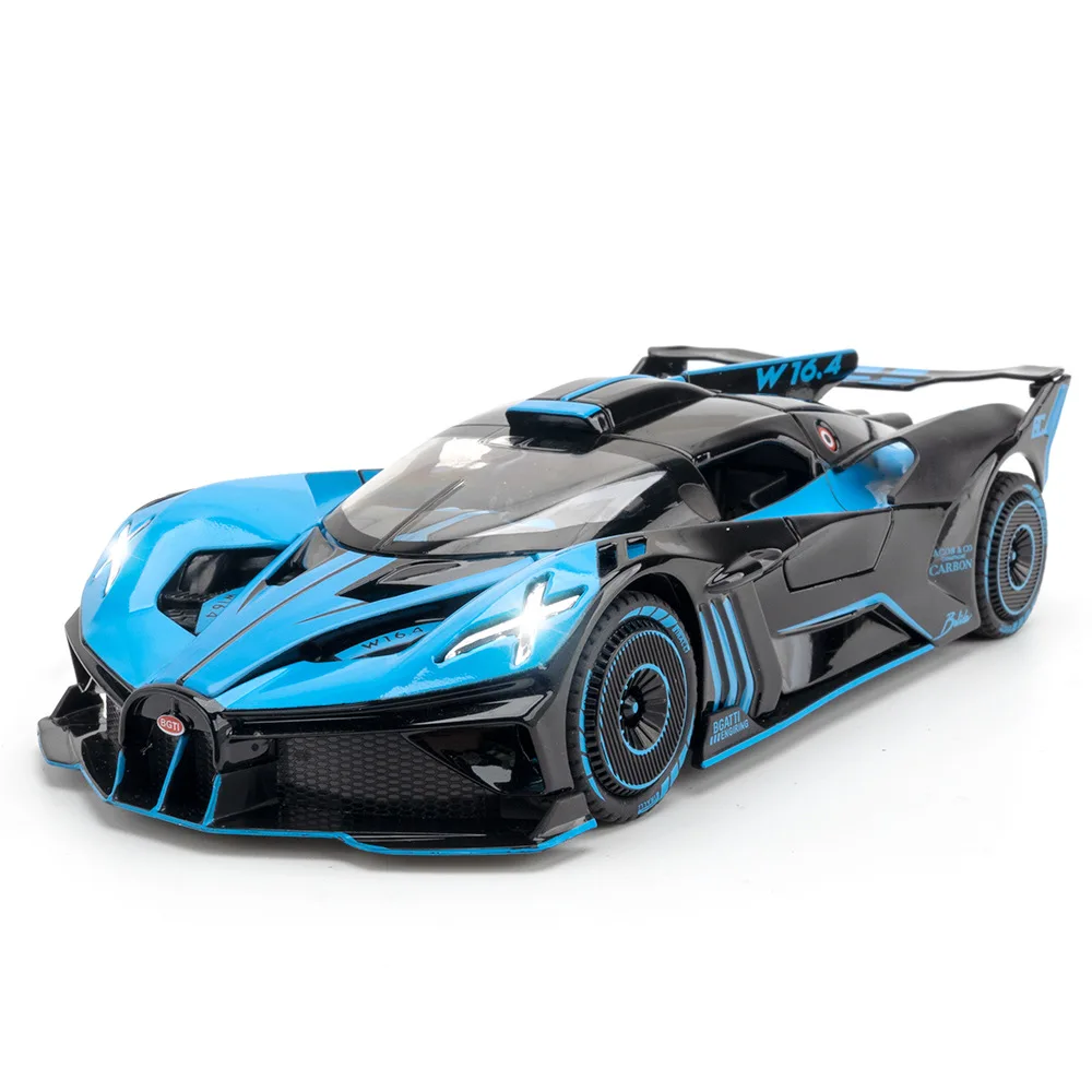 1:24 Scale Bugattis Bolide Super Sports Car Metal Model Light And Sound Diecast Vehicle Alloy Toys Collection For Boys Gifts