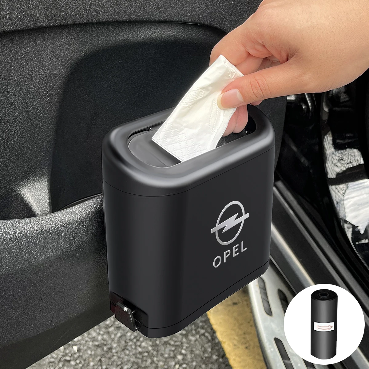 hidden Vehicle Garbage Dust Case Plastic Pressing Square Trash Can for Opel Astra H G J Insignia Mokka Zafira Corsa car trash can