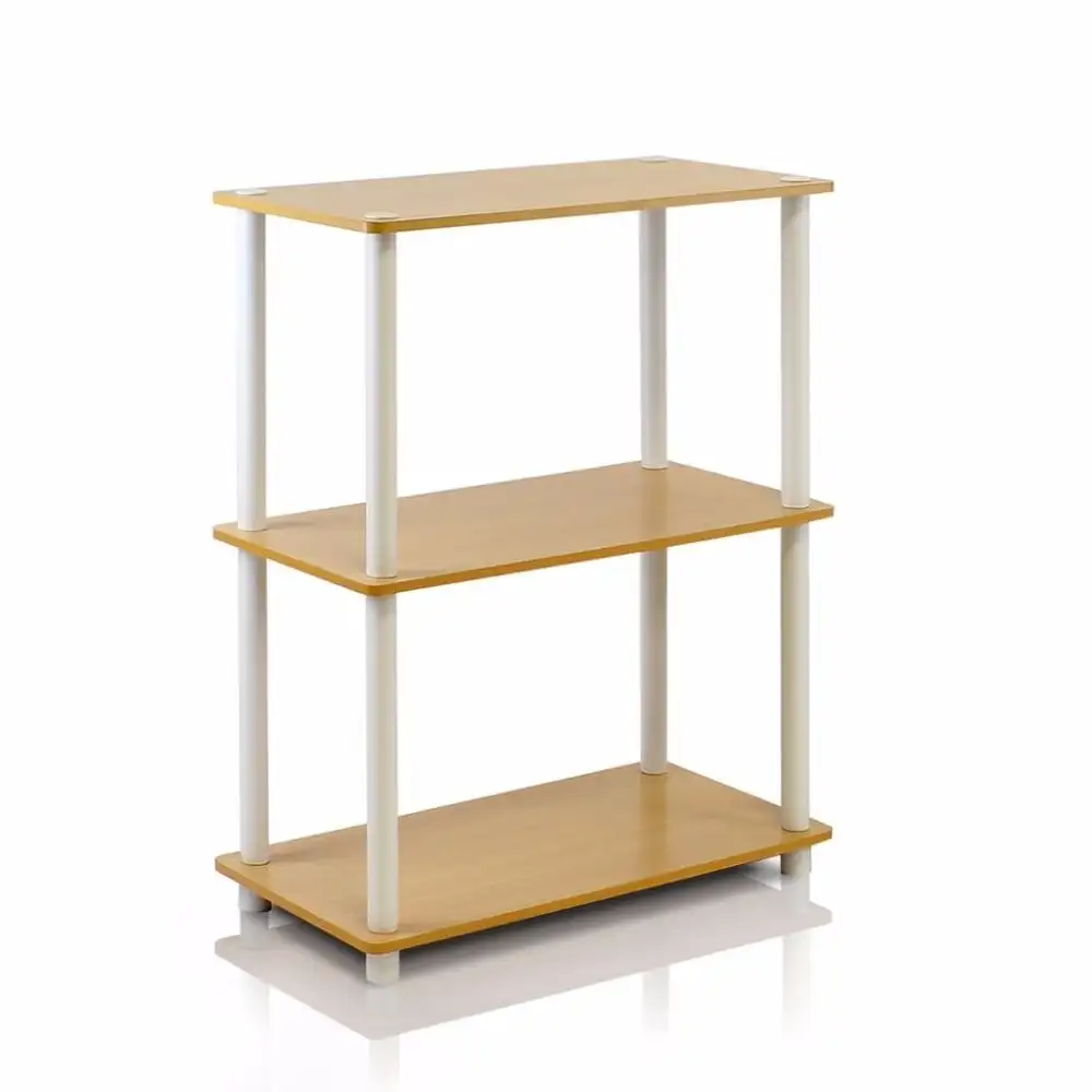 

Furinno Turn-N-Tube Wood 3-Tier Compact Shelf Display Rack in Beech/Natural