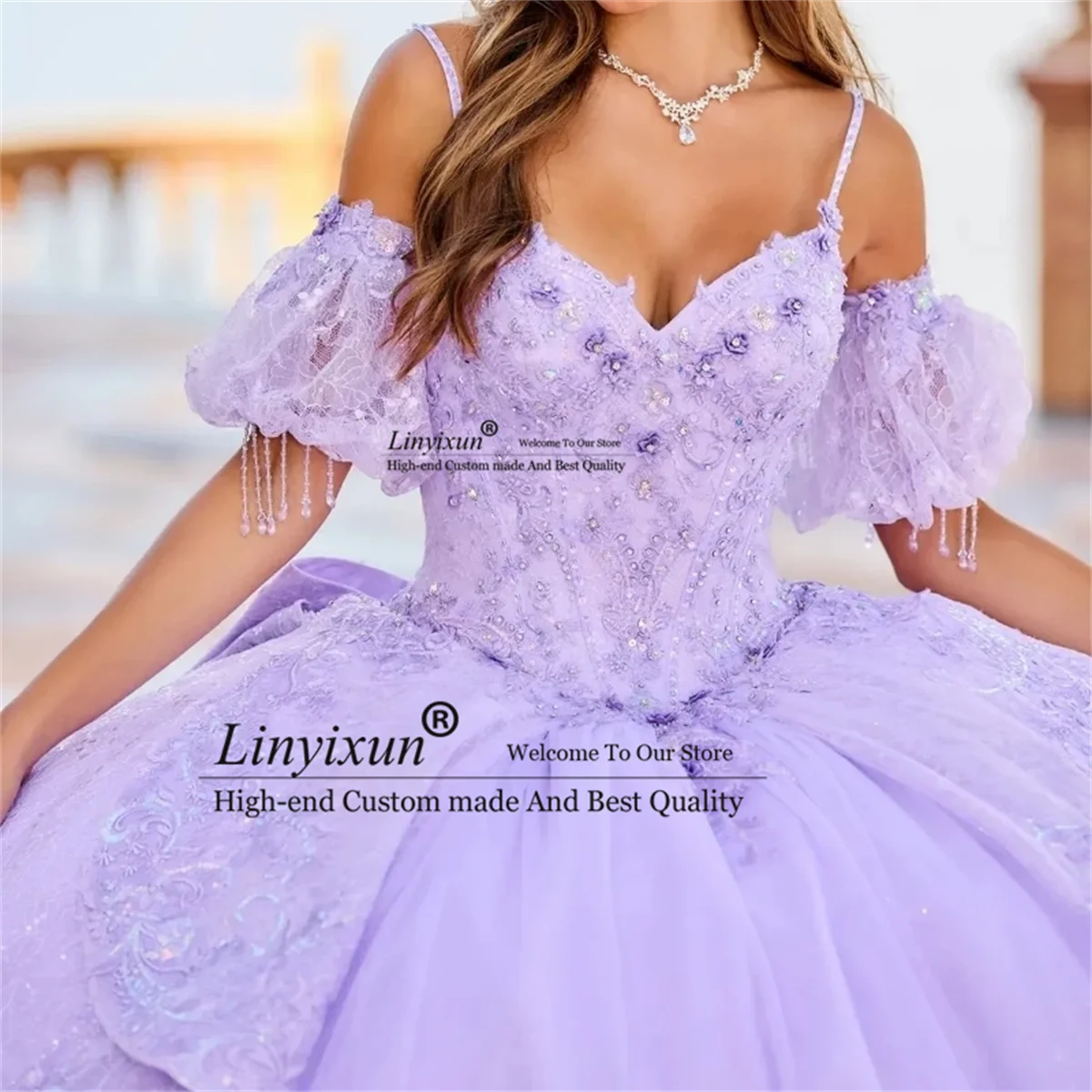 

Sweet Lavender Vestidos De 15 Años Quinceañeras Ball Gowns Quinceanera Dresses Beaded Crystal Luxury 16 Birthday فساتين Women