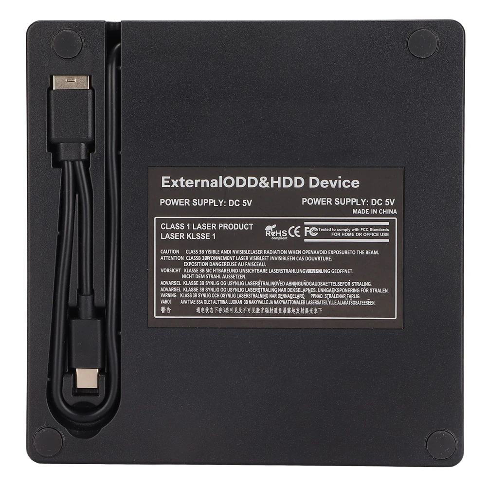 노트북 노트북 버너용 광학 드라이브 외장 인클로저, DVD CD 드라이브 박스, USB 3.0 C 타입, 9.5mm, 12.7mm