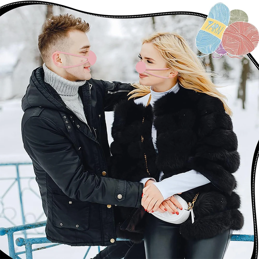 Crochet Nose Cover Winter Warm Nose Scarf Outdoor Frost Protection Handmade Mitten Anti Dustproof Breathable Nasal Mask