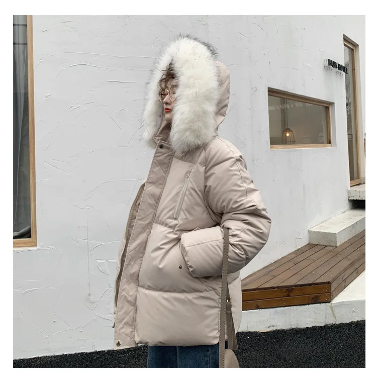 2023 Winter Coat Women New Fashion Elegant Down Cotton Clothes Kpop Loose Thickened Bread Coat